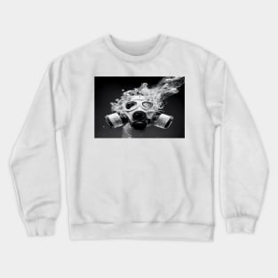 Cyberpunk Gasmask Artwork / Gasmask Splashing In Water Crewneck Sweatshirt